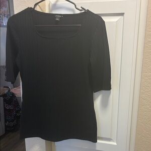 Ann Taylor Black ribbed Top